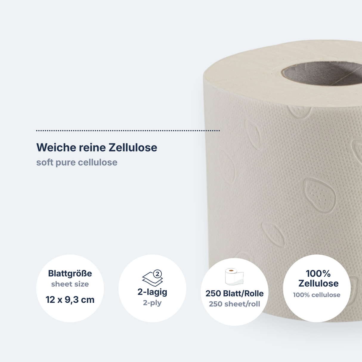 Toilettenpapier 2-lagig Zellulose – 64 Rollen (Großpack)