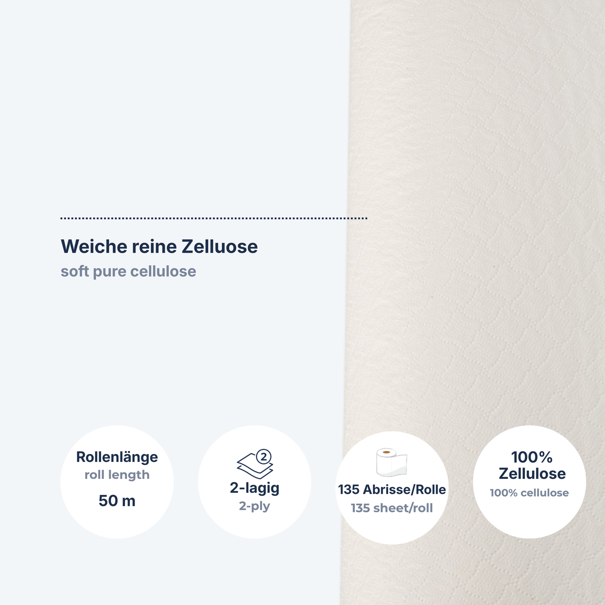 Ärzterolle Liegenabdeckung 2-lagig Zellulose – 50 m (9 Rollen/Karton)