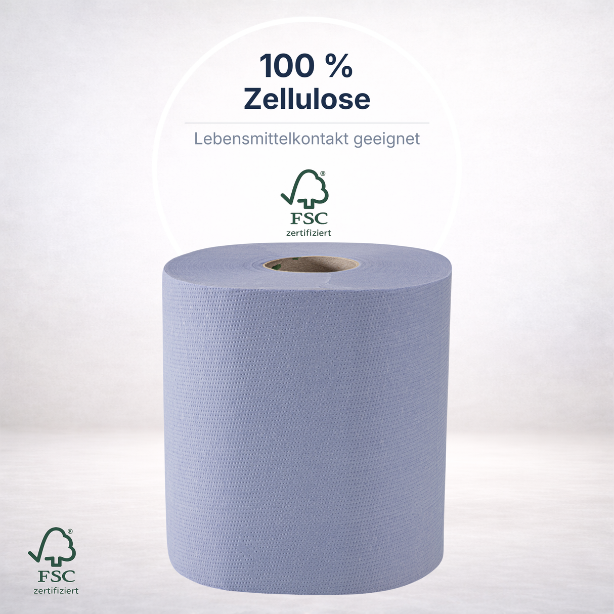 Handtuchrolle Blau 2-lagig Zellulose – 108 m (6 Rollen/Karton)