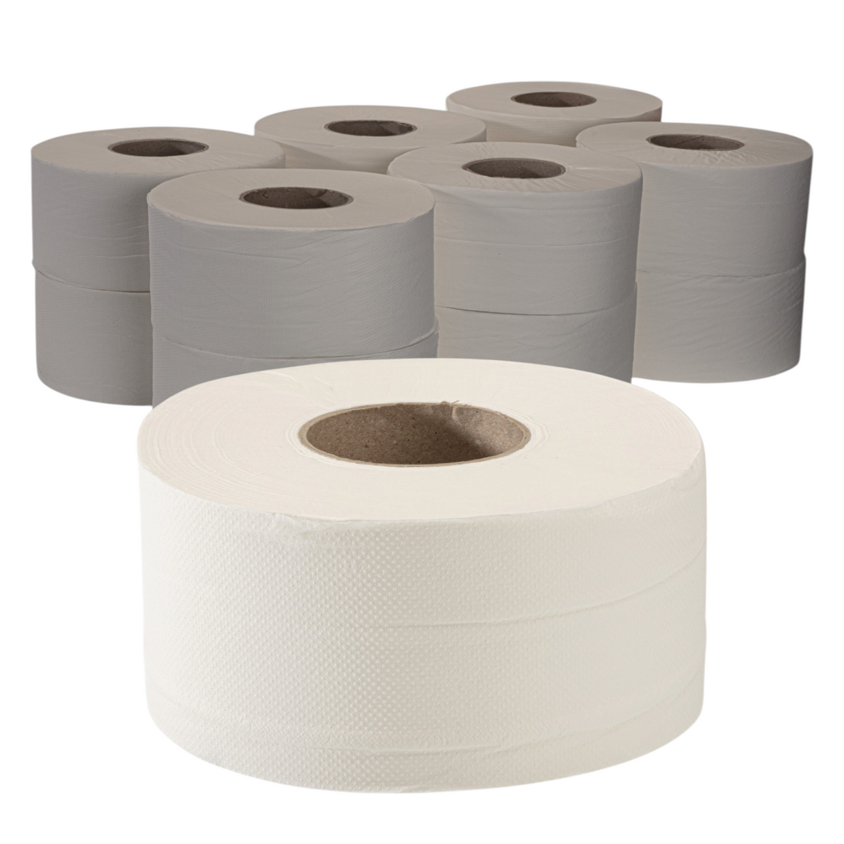 Mini-Jumbo-Toilettenpapier 2-lagig Zellulose, weiß – 12 Rollen à 180 m | Großpack
