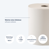 Handtuchrolle Außenabwicklung AutoCut 2-lagig Zellulose – 140 m (6 Rollen/Karton)