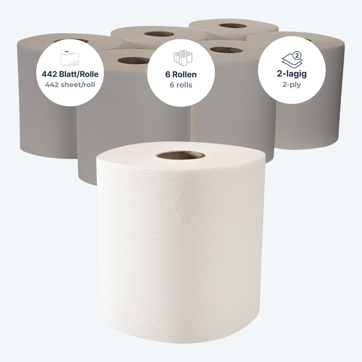 Handtuchrolle Center Pull Innenabwicklung 2-lagig Zellulose – 95 m (6 Rollen/Karton)