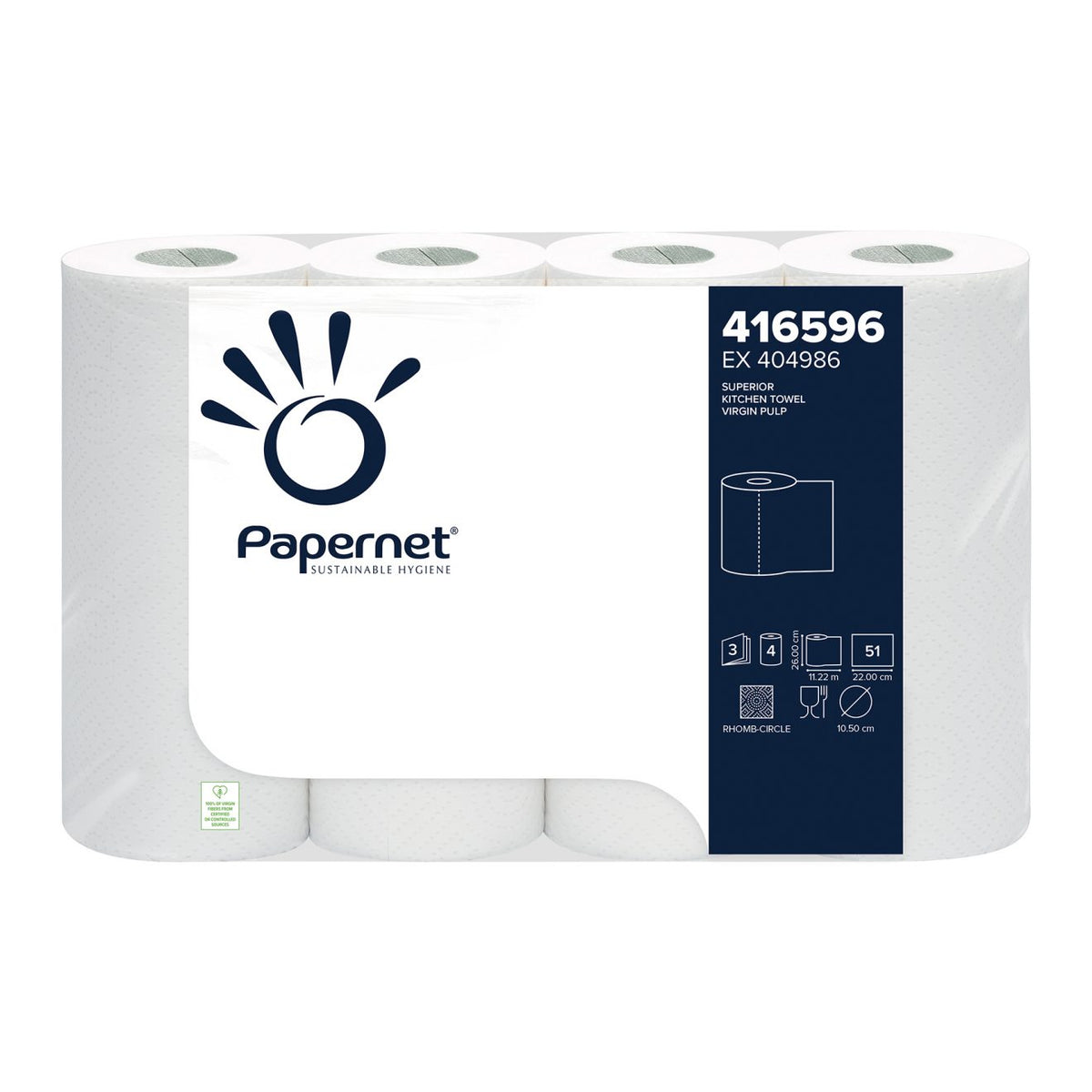 Papernet Küchenrollen, 3-lagig – 51 Blatt, 32 Rollen