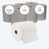 Handtuchrolle Außenabwicklung AutoCut 2-lagig Zellulose – 140 m (6 Rollen/Karton)