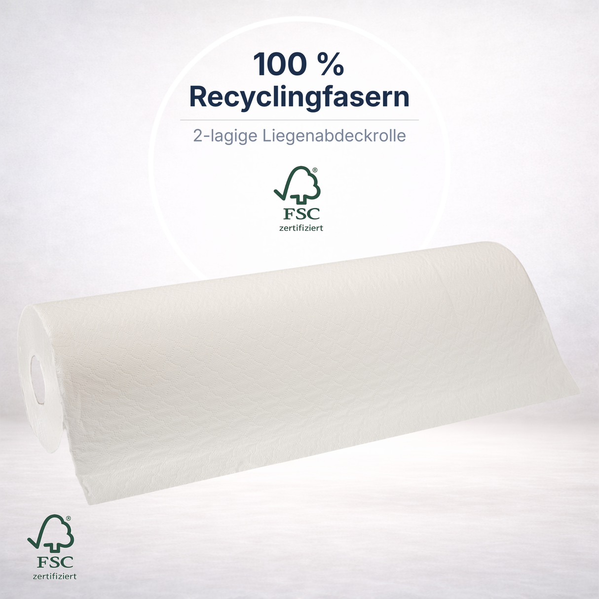 Ärzterolle Liegenabdeckung 2-lagig Zellulose – 50 m (9 Rollen/Karton)