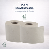Toilettenpapier 3-lagig Recycling, naturweiß – 64 Rollen à 250 Blatt | Großpack