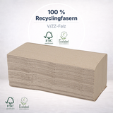 Papierhandtuch 21×21,4 cm 2-lagig Recycling V-Falz – 3.600 Blatt/Karton