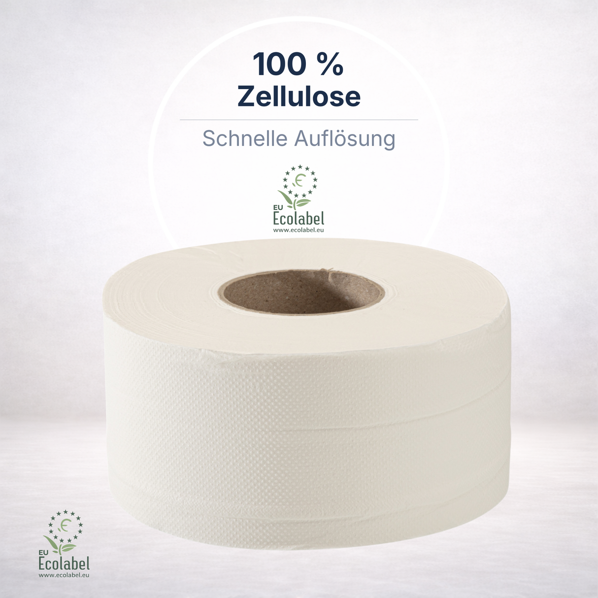 Mini-Jumbo-Toilettenpapier 2-lagig Zellulose, weiß – 12 Rollen à 180 m | Großpack