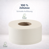 Mini-Jumbo-Toilettenpapier 2-lagig Zellulose, weiß – 12 Rollen à 180 m | Großpack