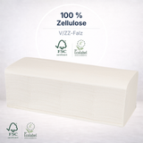 Papierhandtuch 25×21 cm 2-lagig Zellulose V-Falz – 3.150 Blatt/Karton