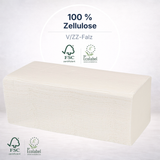 Papierhandtuch 21×21,4 cm 2-lagig Zellulose V-Falz – 3.150 Blatt/Karton