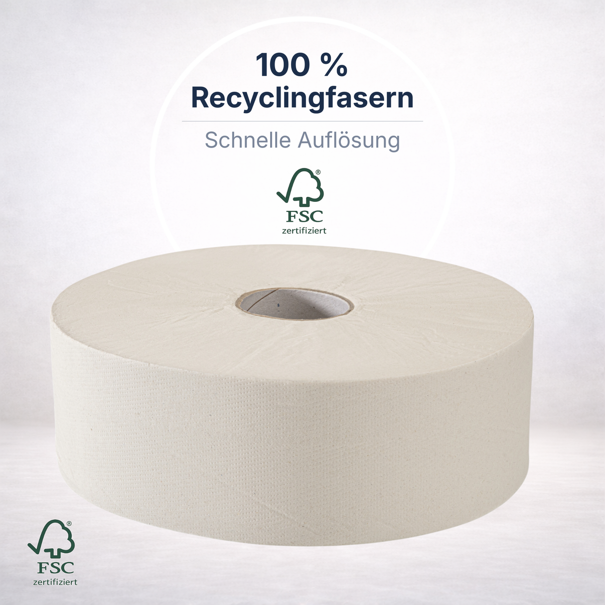 Jumbo-Toilettenpapier Maxi 2-lagig Zellulose, weiß – 12 Rollen à 360 m | Großpack