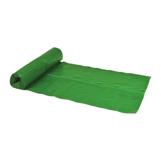 Abfallsack 70 l, 57,5x100 cm, LDPE, Recycling, 32 my - Grün