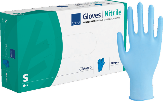 ABENA Nitrilhandschuhe blau, Größe S – 1.000 Stück – Restposten, MHD 30.08.2026