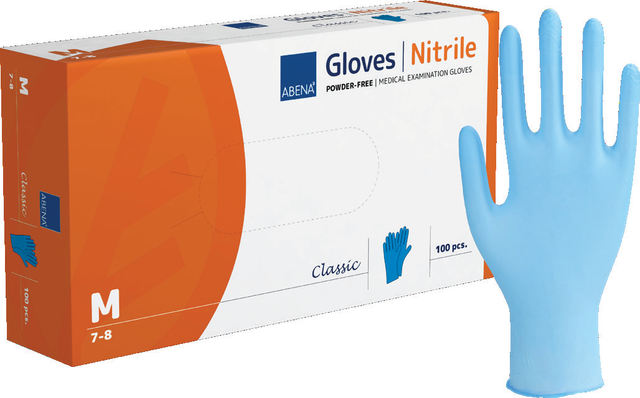 ABENA Nitril Classic Einmalhandschuhe, puderfrei, blau – 100er-Box