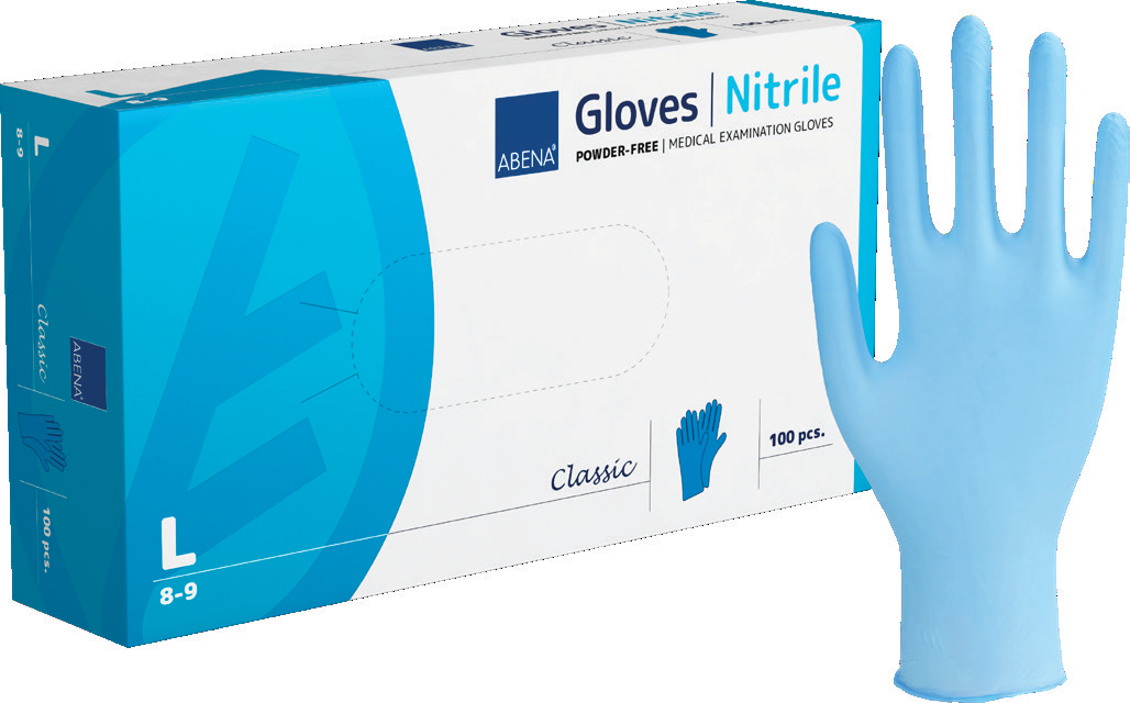 ABENA Nitril Classic Einmalhandschuhe, puderfrei, blau – 100er-Box