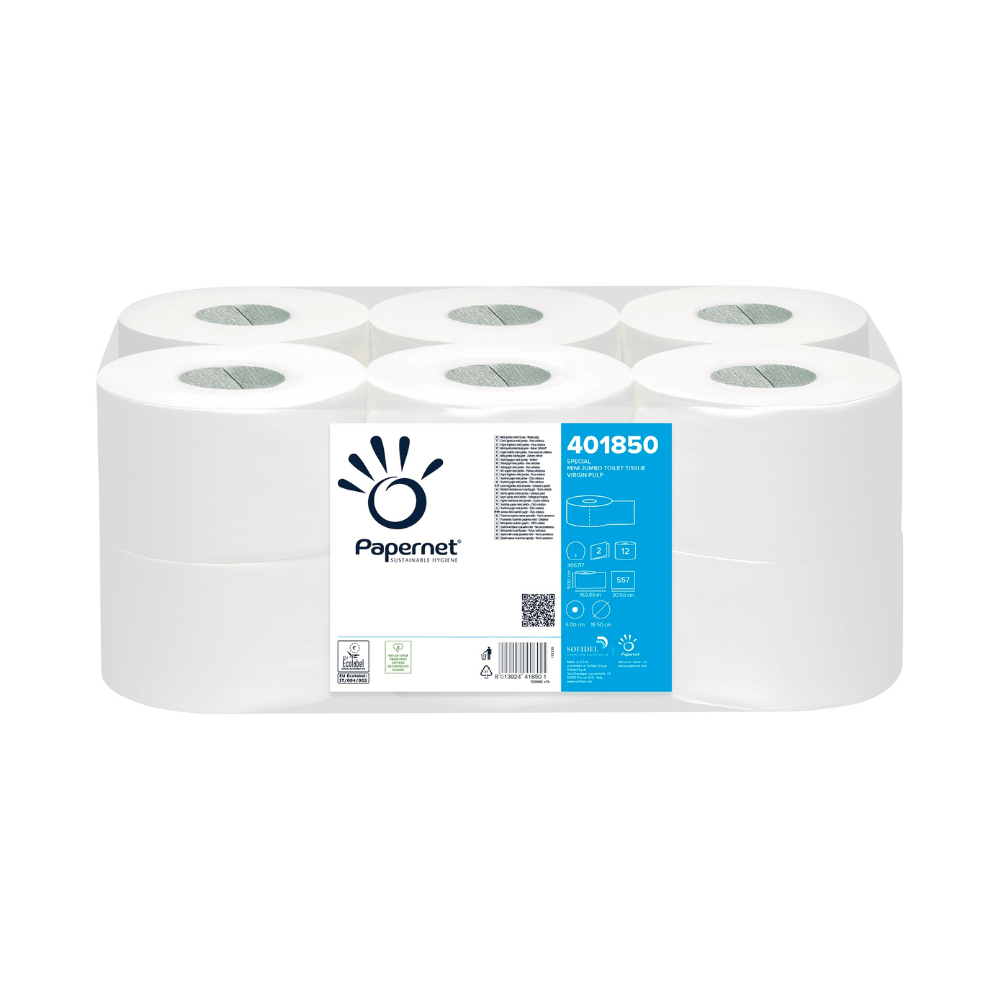 Papernet Jumbo-Toilettenpapier 401850, 2-lagig – 12 Rollen