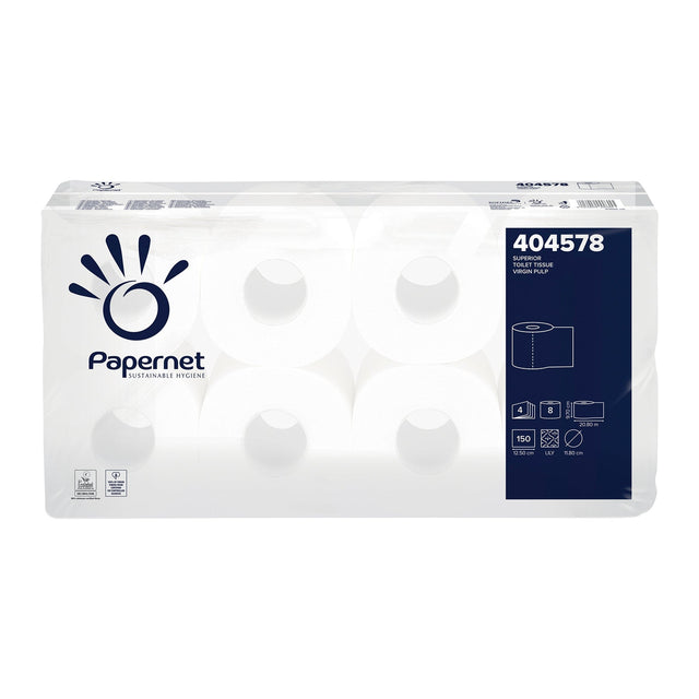 Papernet Toilettenpapier, 4-lagig – 150 Blatt, 72 Rollen