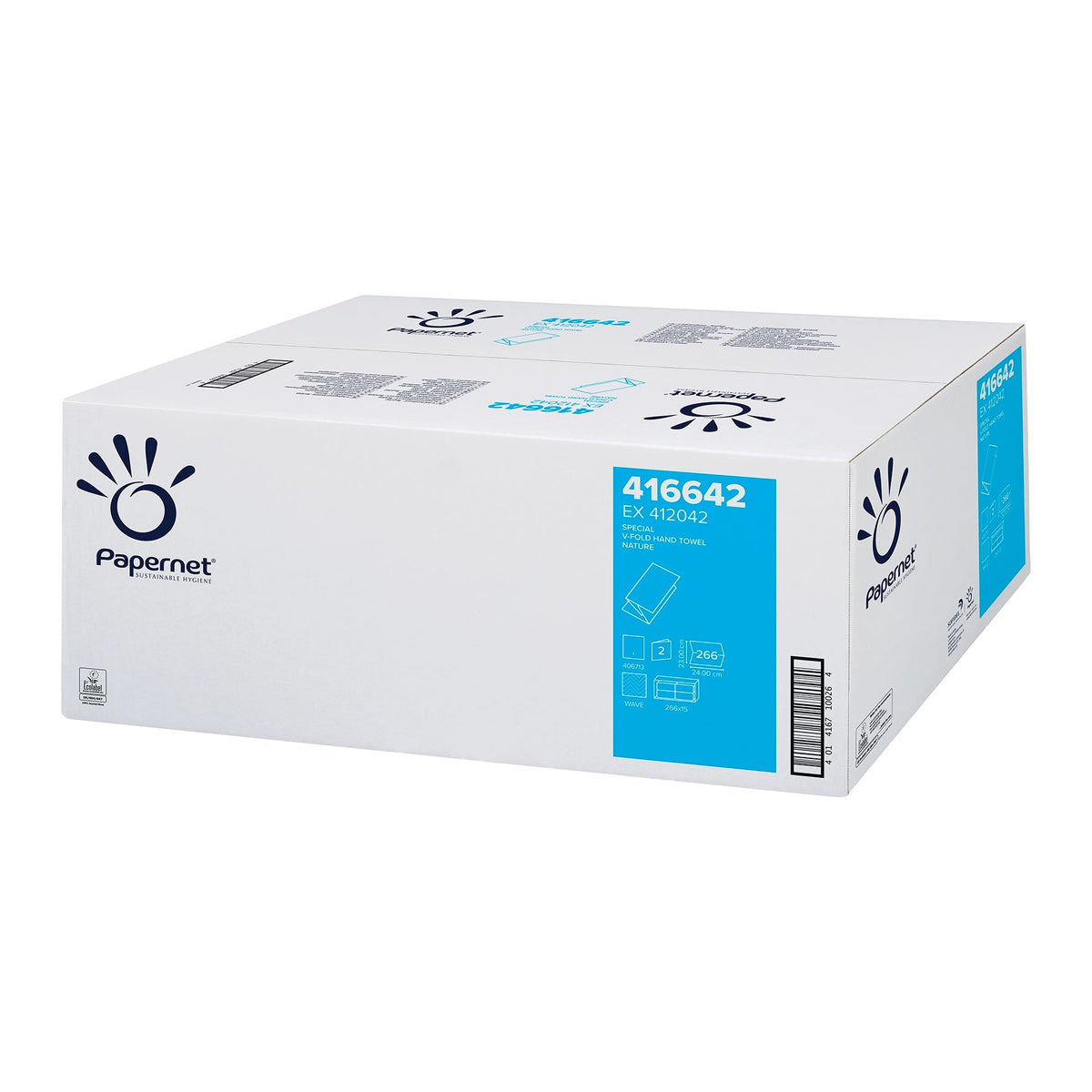 Papernet Falthandtücher 416642 V-Falz, 2-lagig – 3.990 Blatt