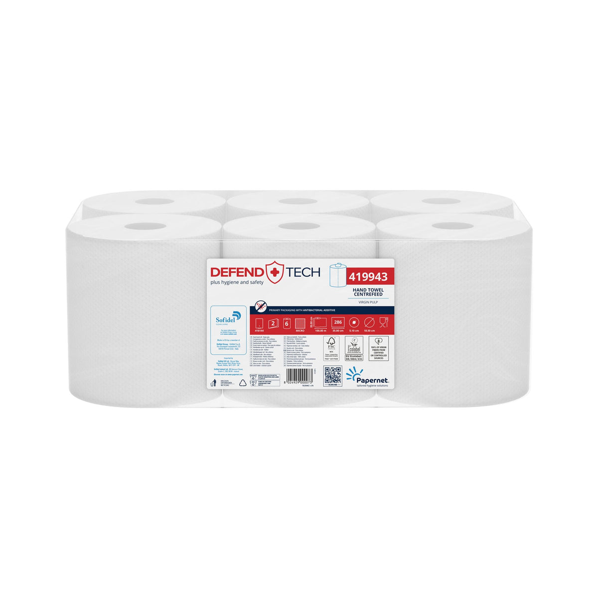 Papernet Handtuchrollen mit Innenabwicklung 419943, 2-lagig – 6 Rollen