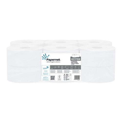 Papernet Jumbo-Toilettenpapier 423184, 2-lagig – 12 Rollen